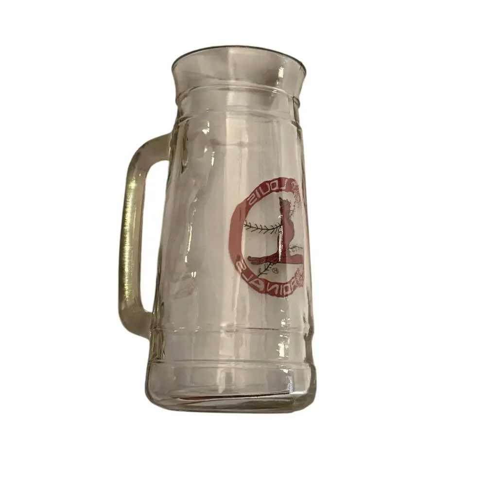 VTG St. Louis Cardinals MLB Clear Glass Beer Stein‎ Mug Barware Central Division